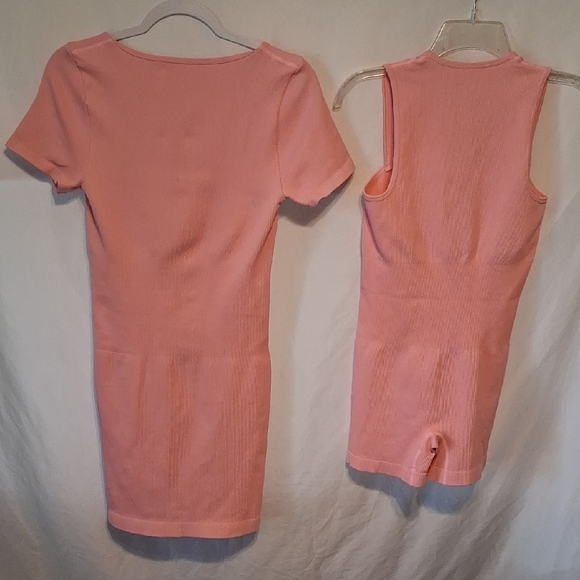 Pink Ribbed Mini Dress and Romper Set - Picture 6 of 6